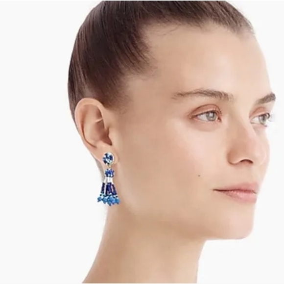 J. Crew White & Gold Tassel Earrings NWT - Picture 6 of 6